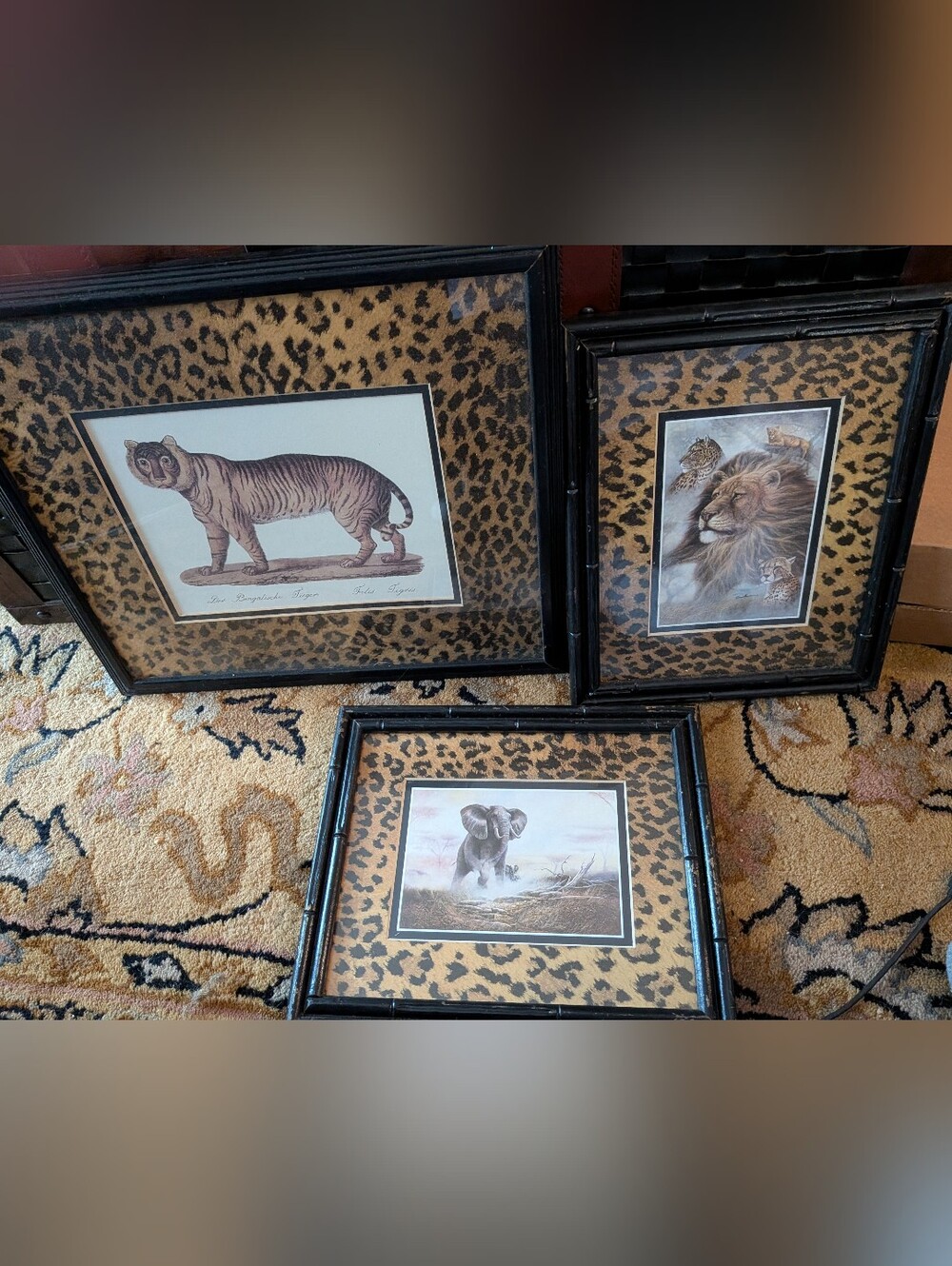 3-Piece Framed Safari Art Set – Ruane Manning & Brodtmann (Leopard Mat)